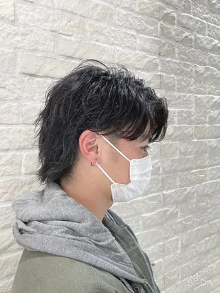 ショート パーマ メンズ 🪞髪質改善カラー× レイヤー河村真聖🪞のヘアスタイル