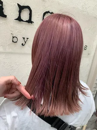 セミロング カラー 髪質改善色素改善特化 keiのヘアスタイル