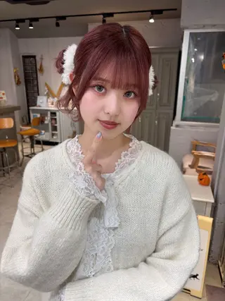 ロング カラー 🩰ピンクベージュ 💞midori🩰のヘアスタイル