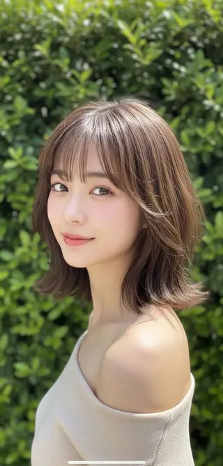 パーマ カラー ミディアム さく/髪質改善× 縮毛矯正/町田のヘアスタイル