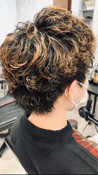 ショート パーマ メンズ AI TOKYO  横浜店所属・メンズ支持数No.1 👑リュウ👑のヘアスタイル