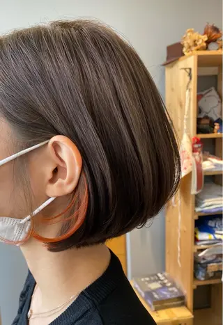 ミディアム カラー 本田 静莉奈のヘアスタイル