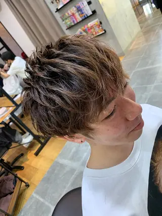 パーマ メンズ 天野 開のヘアスタイル