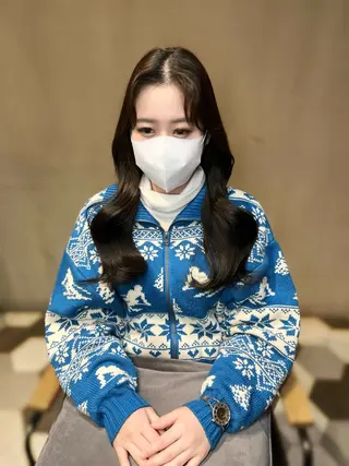 カラー ヘアアレンジ 似合わせ顔まわり カット💛森尾真由美のヘアスタイル