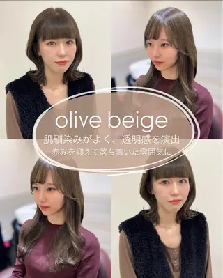 ロング 🫧オリーブカラー/ 酸性縮毛矯正銀座🫧のヘアスタイル