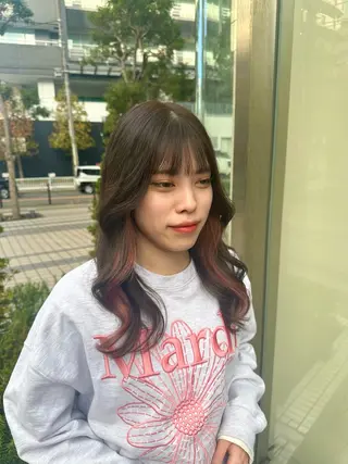 セミロング カラー 透ける艶カラー💎 ミオのヘアスタイル