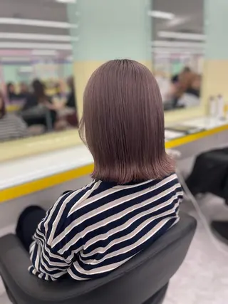 ミディアム カラー ヘアアレンジ ☁️縮毛矯正✖️ 透明感☁️りくのヘアスタイル