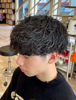 ショート パーマ メンズ パーマ/フェード🔥 佐々木波人のヘアスタイル