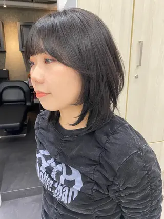 ミディアム カラー 顔まわりカラー特化 赤津百合絵のヘアスタイル