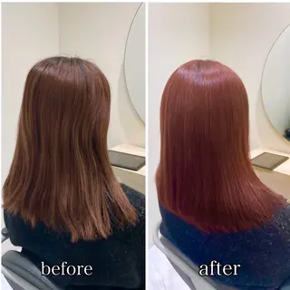 ミディアム カラー 🌷ピンクカラー くどう🌷のヘアスタイル