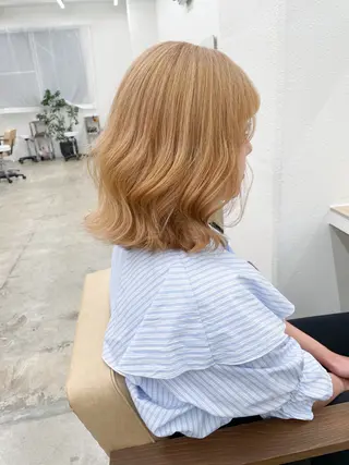 ミディアム カラー ハイトーン/レイヤー /ケアブリーチ石川治のヘアスタイル