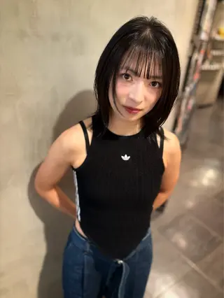 ミディアム カラー 優 作のヘアスタイル