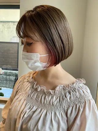 ショート カラー 板谷みさき /艶ボブ/藤沢美容室のヘアスタイル