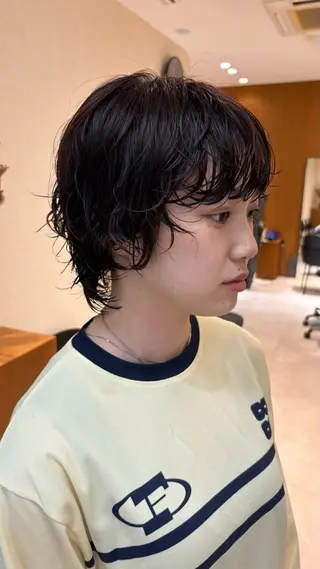 ショート パーマ サイトウ ナミ /無料カットモデルのヘアスタイル