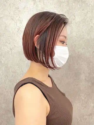 ショート ⭐ハイトーンブリーチ ミルクティーピンクのヘアスタイル