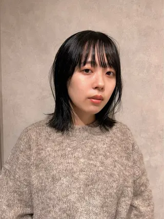 ミディアム カラー ayano🍒パーマ 暖色カラーのヘアスタイル