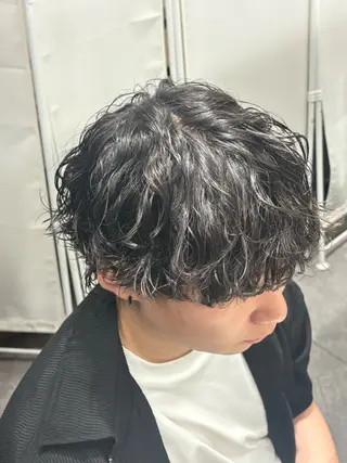 ショート パーマ メンズ 町田/波巻き/ シャドウ/メンズのヘアスタイル