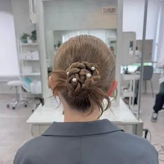 セミロング ヘアアレンジ JUNSHIN🦋 ヘアセット／カラーのヘアスタイル