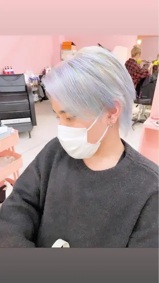 ショート カラー ヘアアレンジ メンズ NEWONE所属・ハイトーン特化🌟 LEONのヘアスタイル