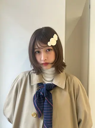 ミディアム おしゃれボブ/暖色 カラー🧶いろはのヘアスタイル