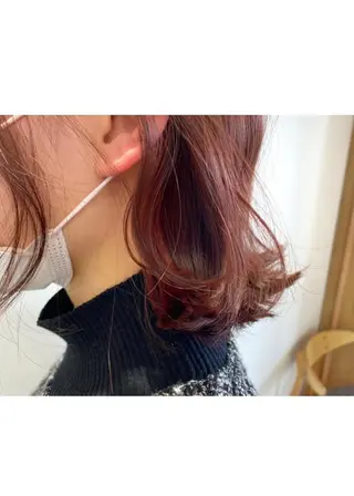 ミディアム カラー ヘアアレンジ 小國 綾かのヘアスタイル