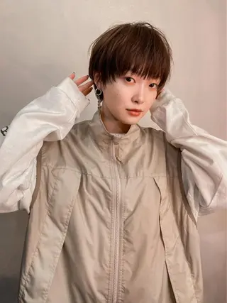 ショート カラー パーマ* 顔まわり似合わせのヘアスタイル