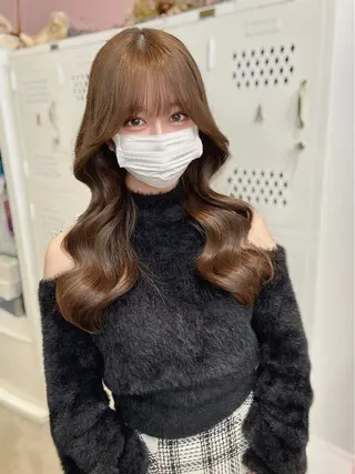 ロング カラー 顔周り似合わせ・巻け るレイヤー水谷航大のヘアスタイル