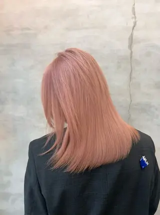 セミロング カラー モテ髪💕ハイトーン yuriaのヘアスタイル