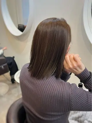 ミディアム カラー 下石怜子/レイヤー/ 透明感カラーのヘアスタイル
