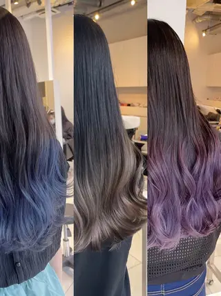 ロング カラー ブリーチカラー デザインカラー　海音のヘアスタイル