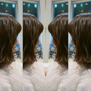 セミロング カラー 社内カット講師・店長 菅原賢一のヘアスタイル