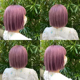 ミディアム カラー エクステ ハイトーン 💭黒崎ハルカのヘアスタイル