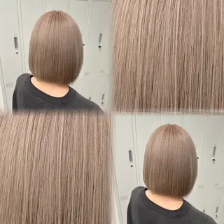 ミディアム カラー 🎀‪ピンクベージュ 🎀レイヤーmikuのヘアスタイル