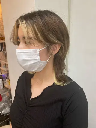 ショート カラー レイヤーウルフ エクステ磯部のヘアスタイル