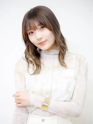 ミディアム カラー あいみ/パーマ モデル募集中🌟のヘアスタイル