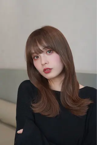 ミディアム レイヤーカット/ くびれヘア佐藤大空のヘアスタイル