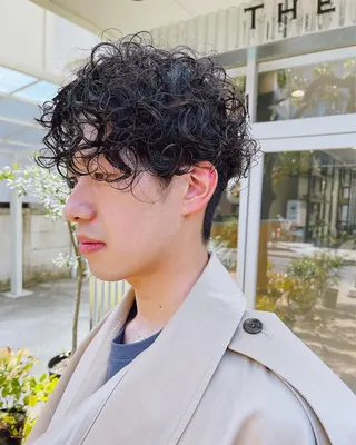 ショート パーマ メンズ メンズパーマ タカキリョウのヘアスタイル