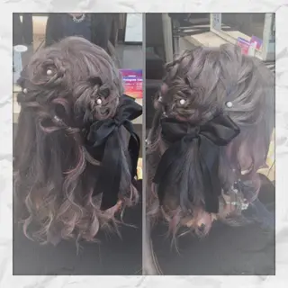 ミディアム ヘアアレンジ ヘアセット/着付け 𓇼 松本 夏美𓇼のヘアスタイル