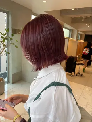 ミディアム 🫒🫒ブリーチなし 艶カラー🫒ヤマシロのヘアスタイル