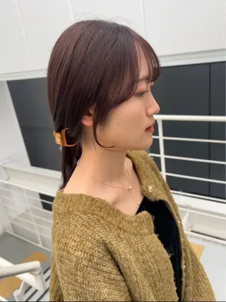 ミディアム しおり/パーマ/ newi町田のヘアスタイル