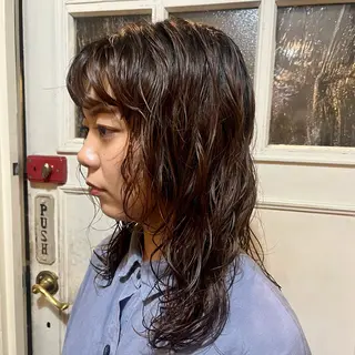 セミロング パーマ 抜け感ショート パーマ/緒方椋のヘアスタイル