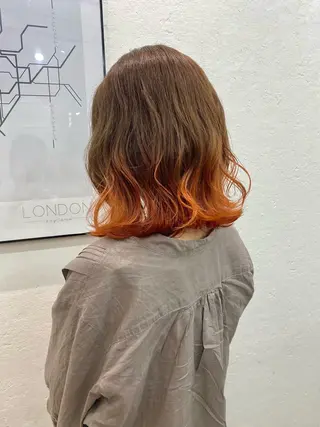 ミディアム カラー ヘアアレンジ ♡韓国風ヘア 🐈♡MIHOのヘアスタイル