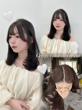 ロング カラー パーマ ヘアアレンジ メンズ キッズ ♥️韓国ヘア レイヤー♥️ゆりのヘアスタイル