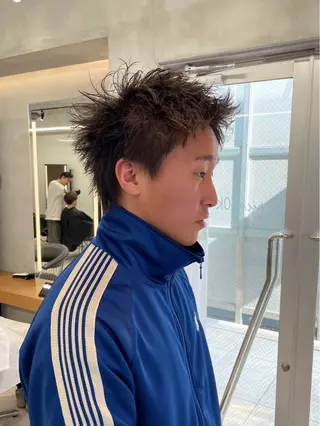 パーマ メンズ 豊崎 佑輔のヘアスタイル