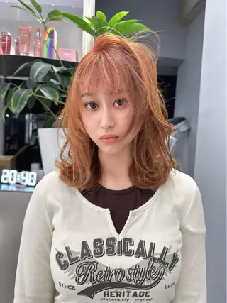 セミロング カラー 最高級髪質改善 🦄ブリーチYUGOのヘアスタイル