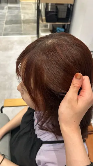 カラー mikoto暖色🍑 抜け感カラー🪡✨のヘアスタイル