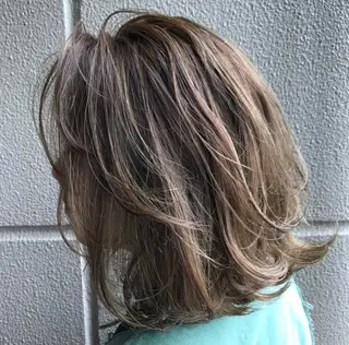 ミディアム カラー エンドウ ミノリ🤎 /半個室/レイヤーのヘアスタイル