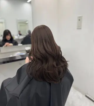 セミロング カラー ブリーチなし🤍透明 感カラー🤍しゅうじのヘアスタイル