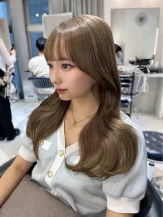 ロング カラー MITSUKI🤍 モテ髪×韓国レイヤーのヘアスタイル