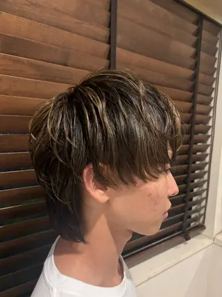 ミディアム メンズ レイヤーカット/艶髪 /パーマaikoのヘアスタイル